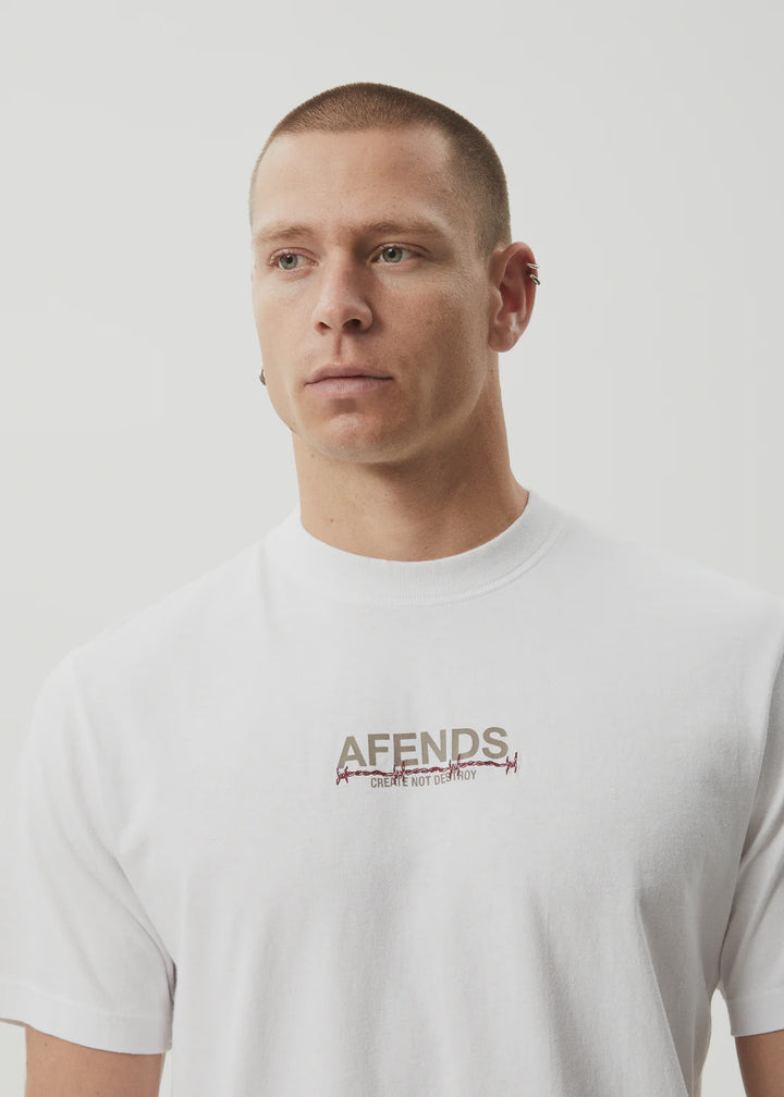 Afends Wired Recycled Retro Fit Tee - White
