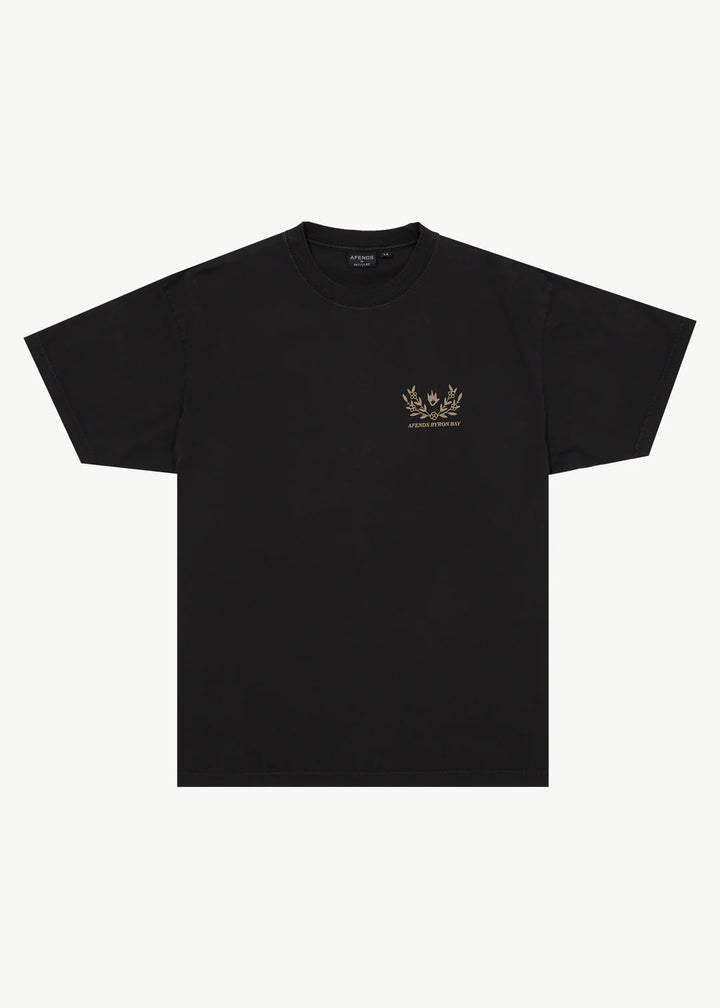 Afends Surf Related Recycled Boxy Fit Tee-Stone Black