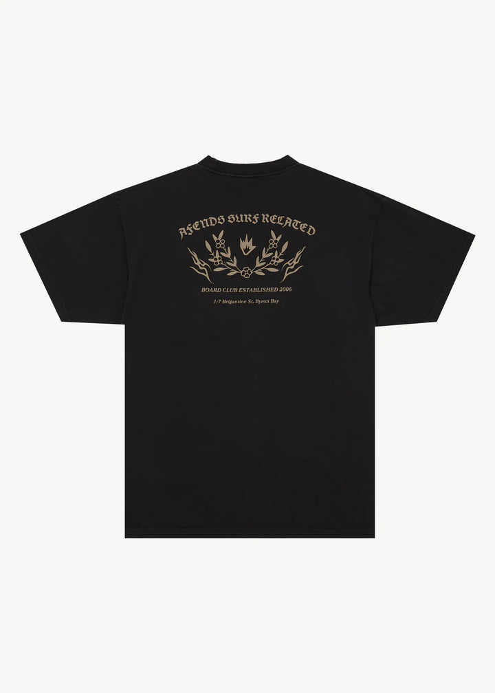 Afends Surf Related Recycled Boxy Fit Tee-Stone Black