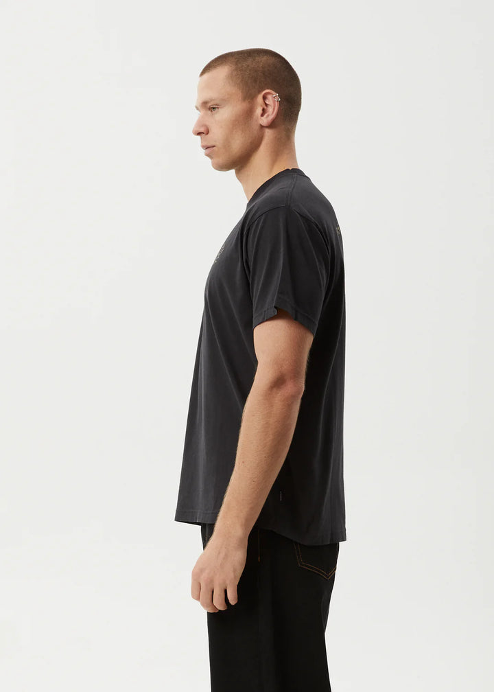 Afends Surf Related Recycled Boxy Fit Tee-Stone Black