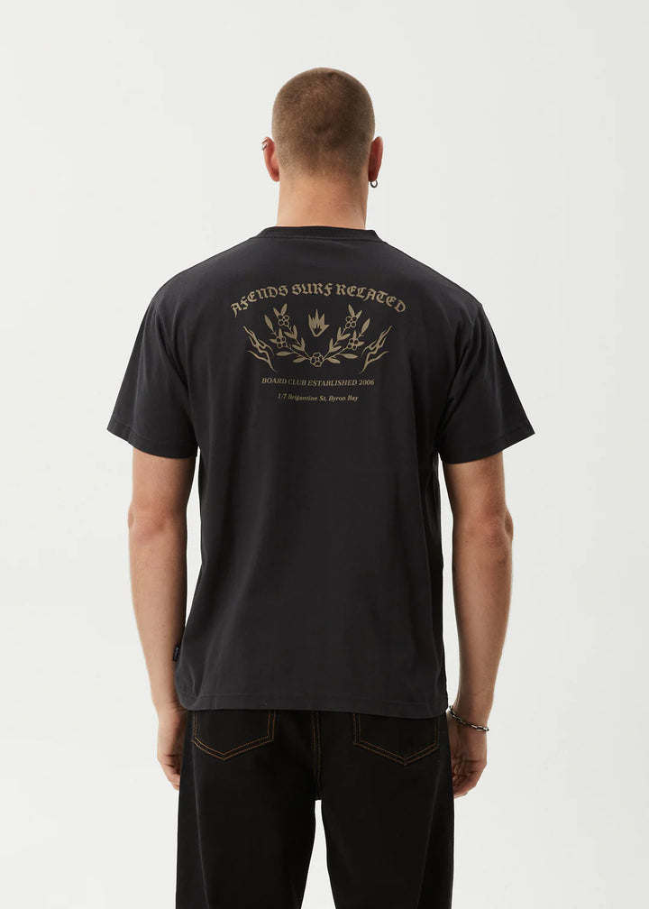 Afends Surf Related Recycled Boxy Fit Tee-Stone Black