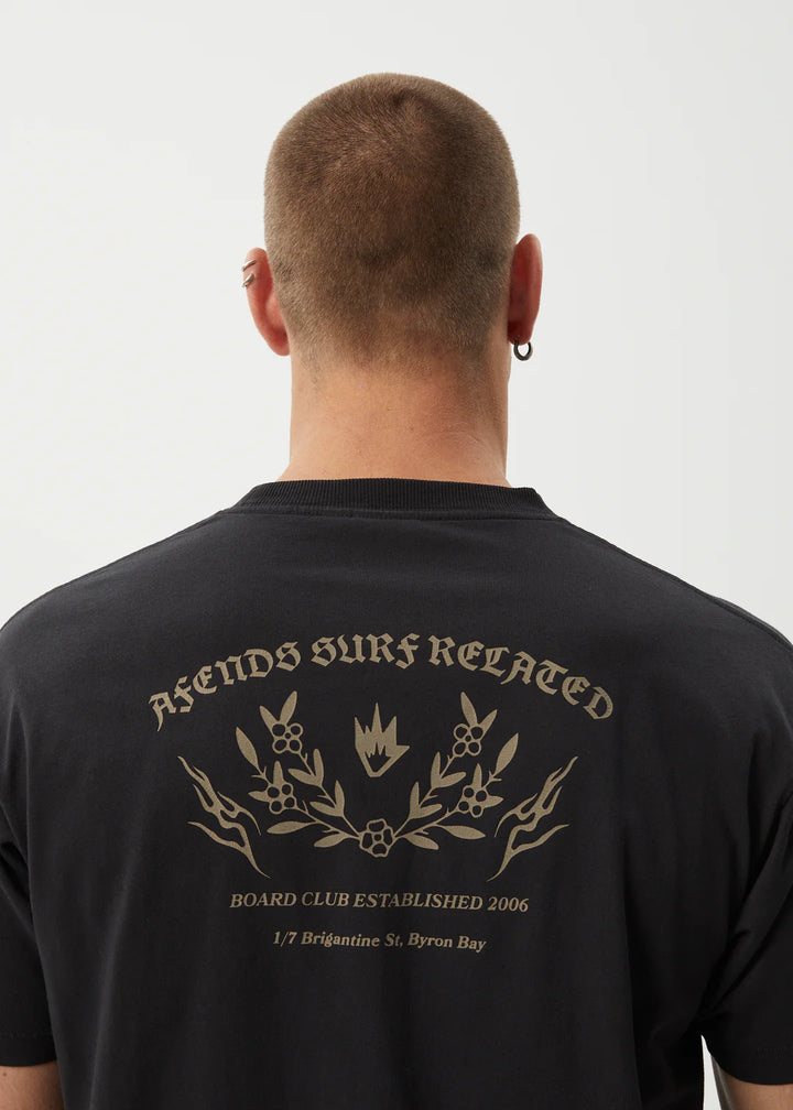 Afends Surf Related Recycled Boxy Fit Tee-Stone Black