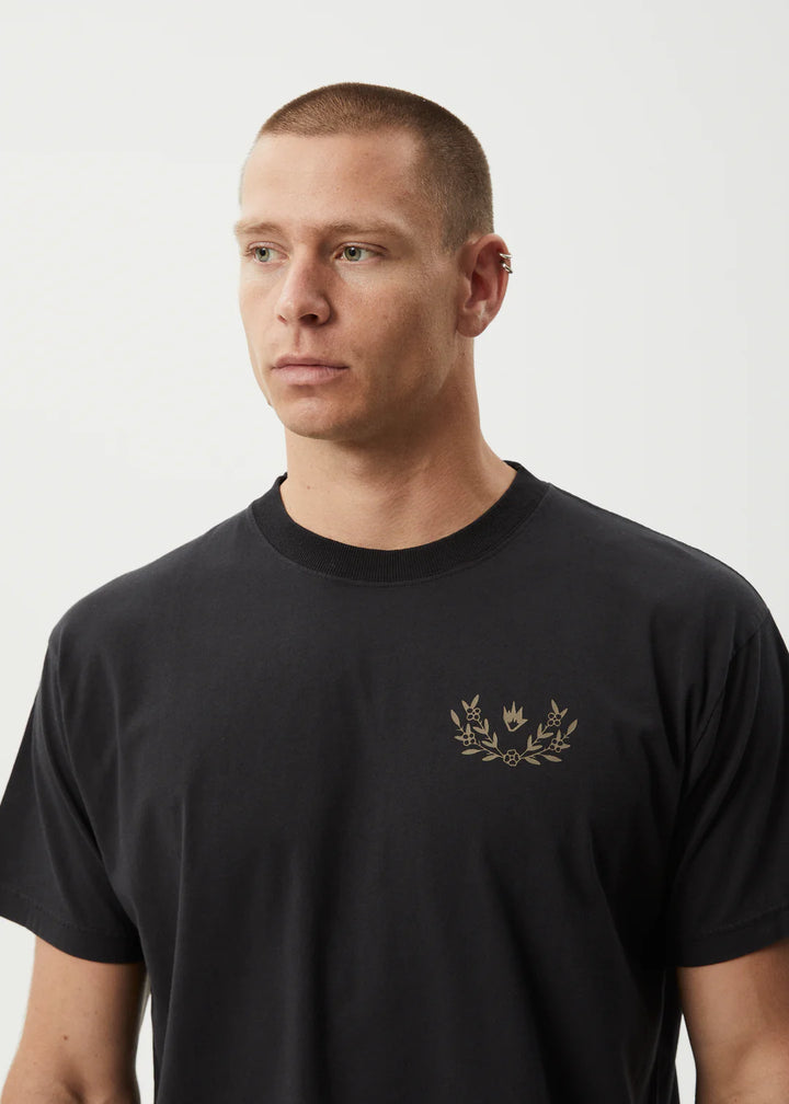 Afends Surf Related Recycled Boxy Fit Tee-Stone Black