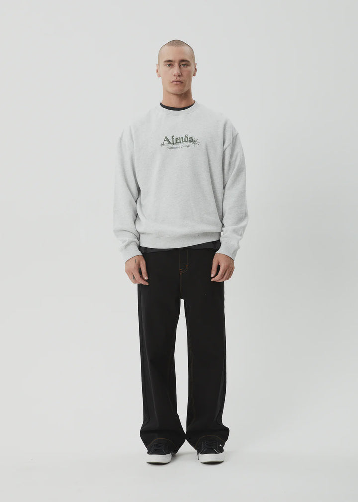 Afends Mace Recycled Crew Neck - Grey Marle
