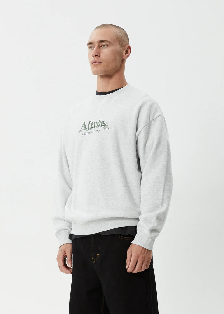 Afends Mace Recycled Crew Neck - Grey Marle