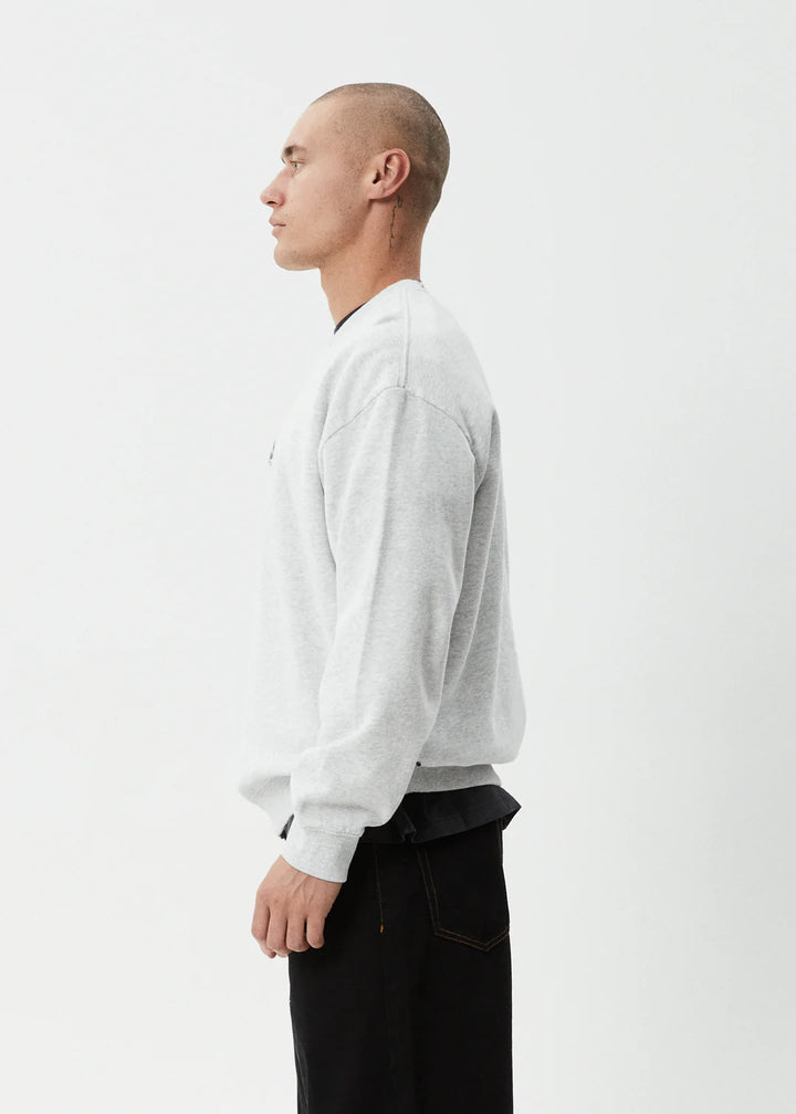 Afends Mace Recycled Crew Neck - Grey Marle