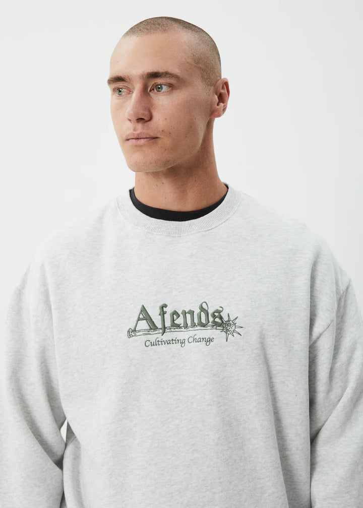 Afends Mace Recycled Crew Neck - Grey Marle