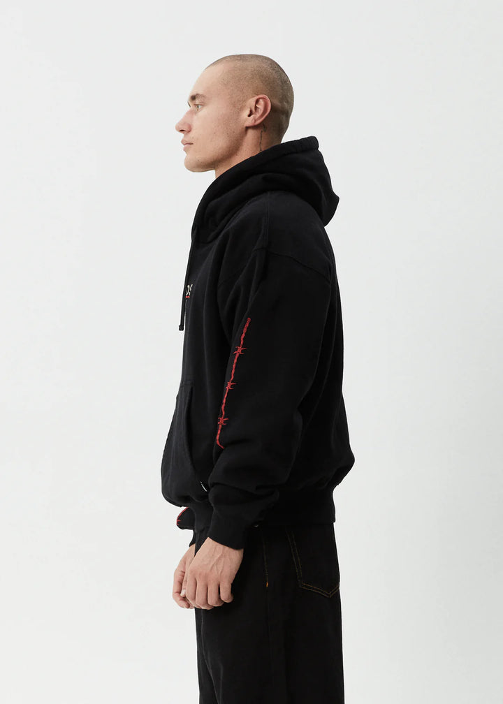 Afends Wired Recycled Boxy Pull On Hood - Black