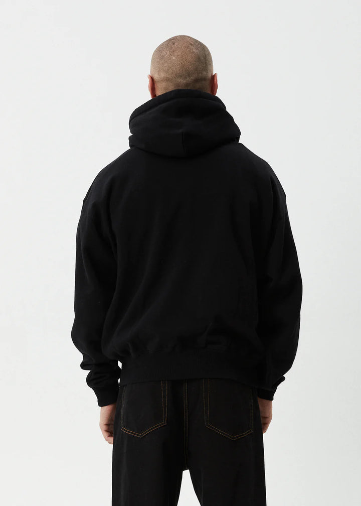 Afends Wired Recycled Boxy Pull On Hood - Black