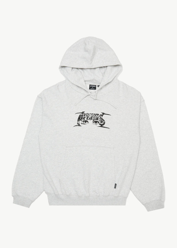 Afends All Eyez Recycled Boxy Pull On Hood - Charcoal