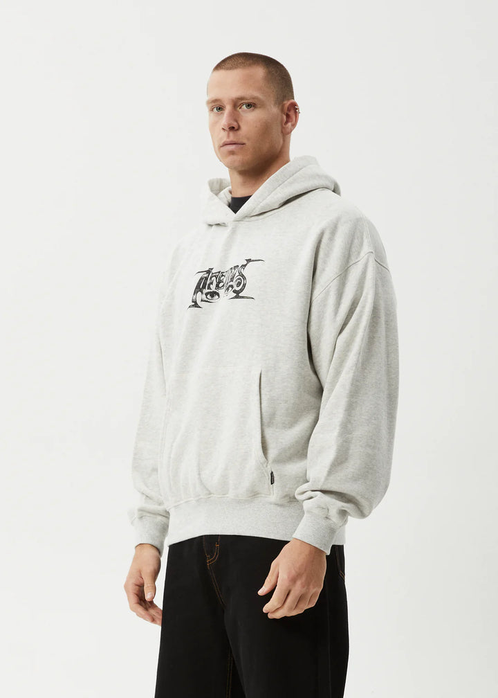 Afends All Eyez Recycled Boxy Pull On Hood - Charcoal