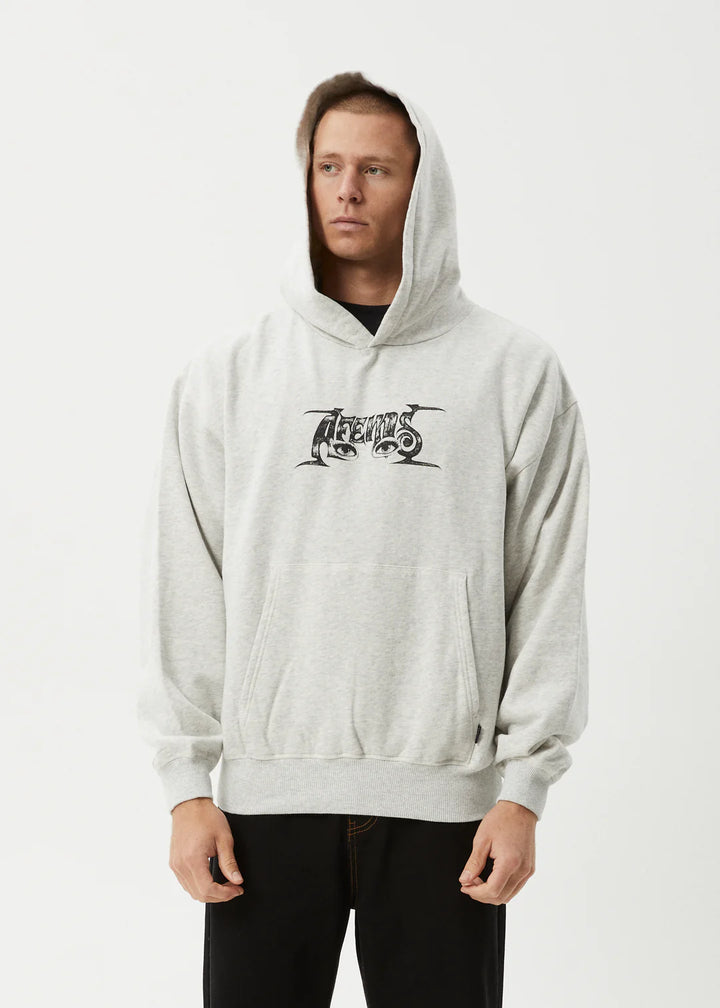 Afends All Eyez Recycled Boxy Pull On Hood - Charcoal