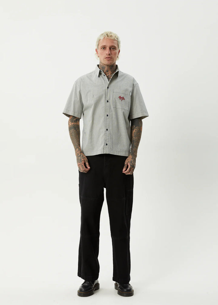 Afends Bats Organic Striped Short Sleeve Shirt - Fuel