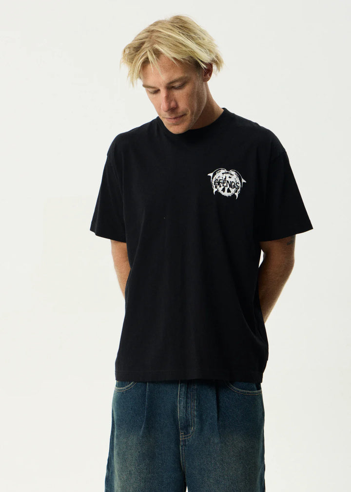 Afends Dolfends Boxy Tee-Black