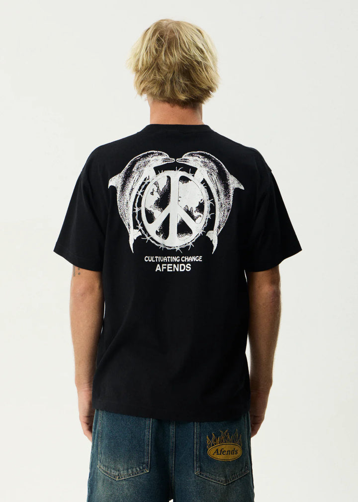 Afends Dolfends Boxy Tee-Black
