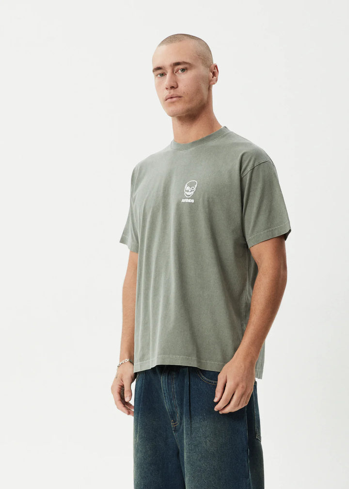 Afends Skeletor Boxy Tee-Washed Sycamore
