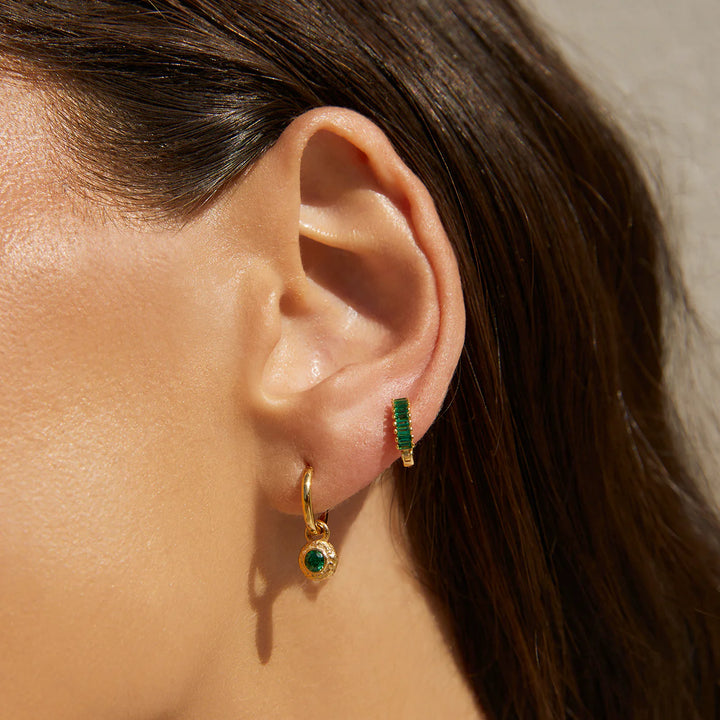 Arms Of Eve Khloe Gold Earrings - Emerald