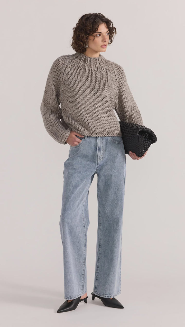 Staple The Label Monte Chunky Jumper - Charcoal