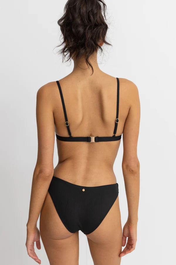 Rhythm Isla Rib Eco Bralette Top-Black