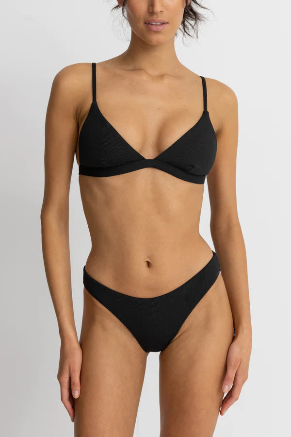 Rhythm Isla Rib Eco Bralette Top-Black