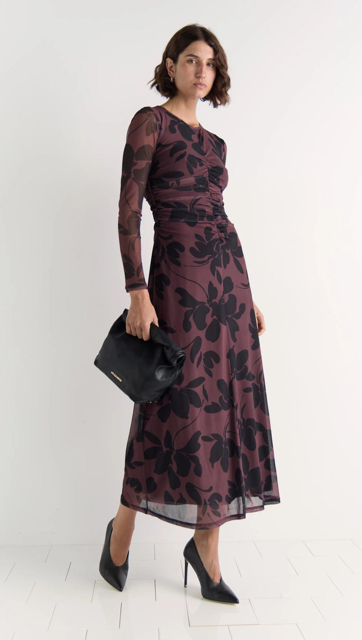 Staple The Label Olina Mesh Maxi Dress - Abstract/Floral