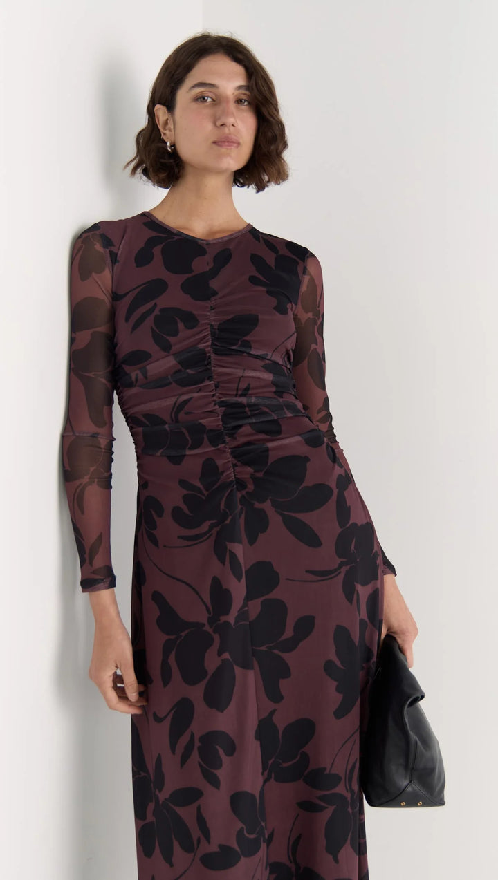 Staple The Label Olina Mesh Maxi Dress - Abstract/Floral