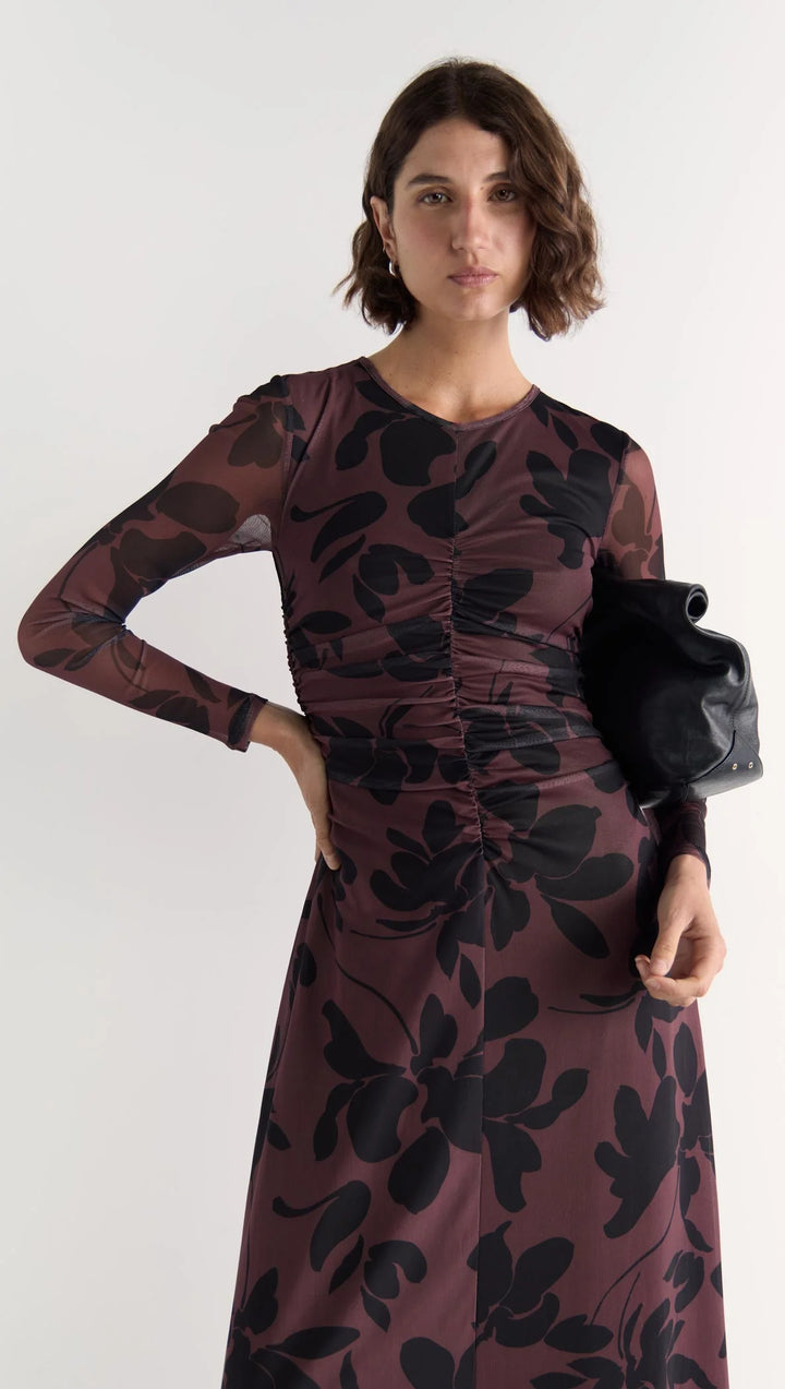 Staple The Label Olina Mesh Maxi Dress - Abstract/Floral