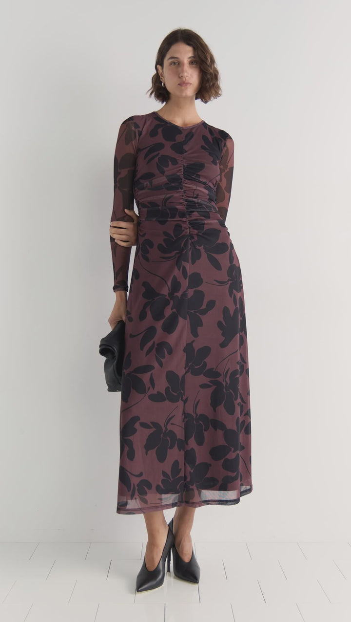Staple The Label Olina Mesh Maxi Dress - Abstract/Floral