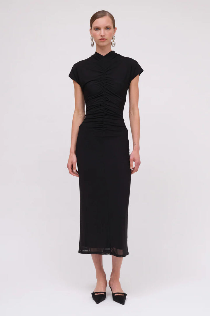 Suboo Christy Mesh Cap Sleeve Dress - Black