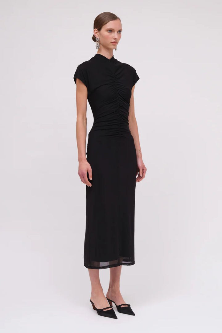 Suboo Christy Mesh Cap Sleeve Dress - Black