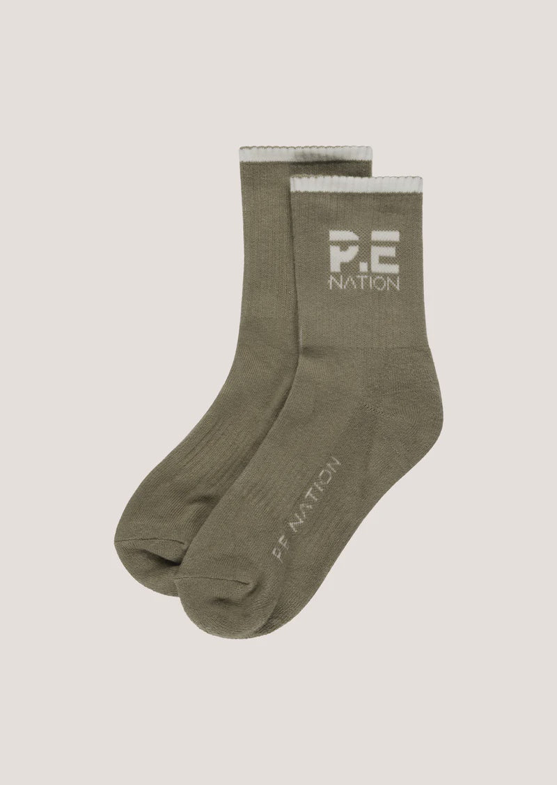 P.E Nation Restore Sock - Silver Sage/Whisper White
