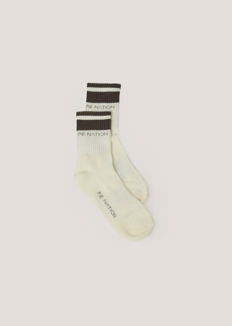 P.E Nation Homage Sock - Whisper White/Walnut