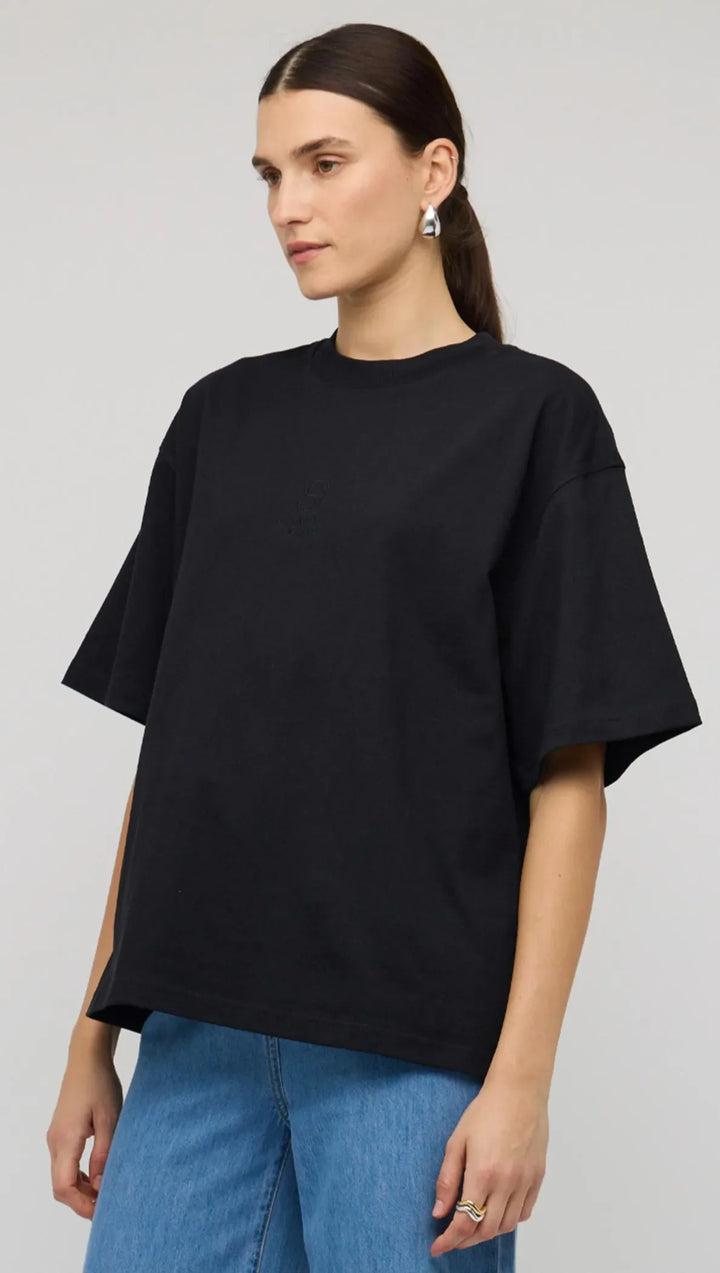 Staple The Label Staple Embroidered Logo Tee - Black