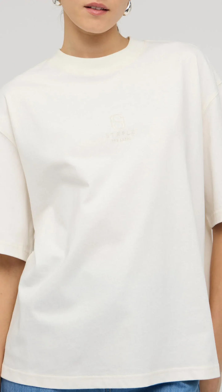 Staple The Label Staple Embroidered Logo Tee - White