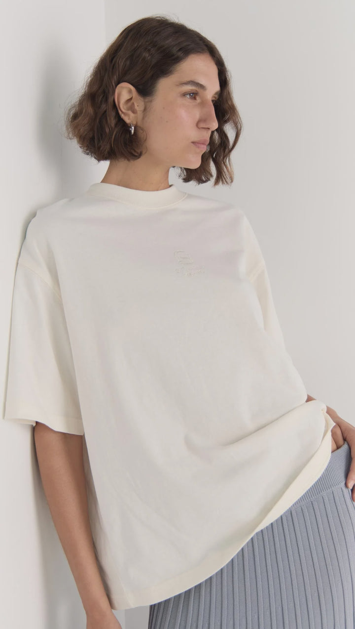 Staple The Label Staple Embroidered Logo Tee - White