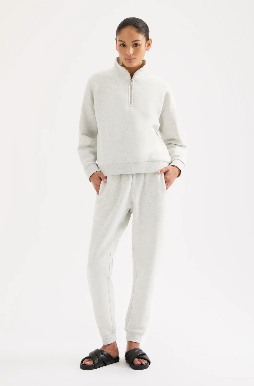Nude Lucy Carter Classic Front Zip Sweat - Snow Marle