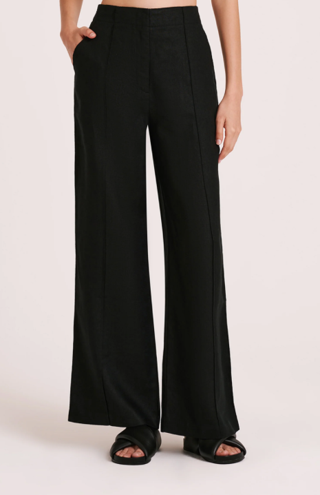 Nude Lucy Amani Tailored Linen Pant- Black
