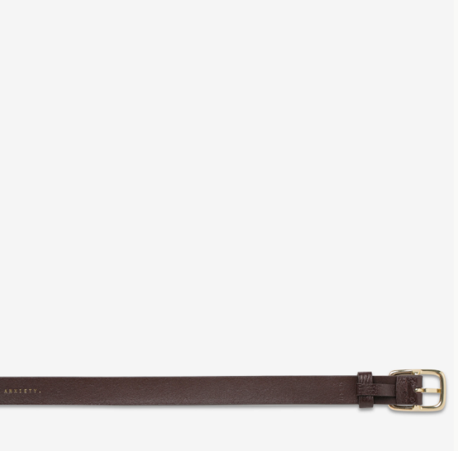 Status Anxiety Nobody's Fault Belt - Choc/Gold