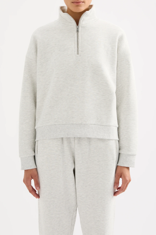 Nude Lucy Carter Classic Front Zip Sweat - Snow Marle