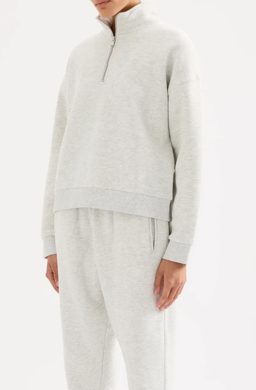 Nude Lucy Carter Classic Front Zip Sweat - Snow Marle