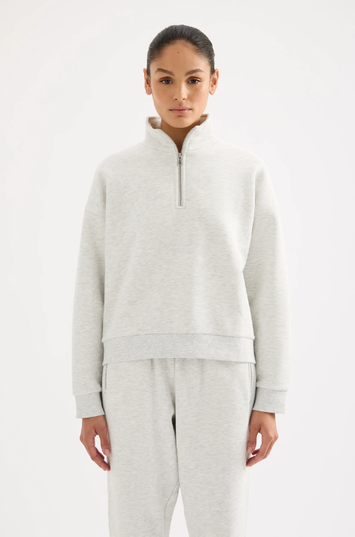 Nude Lucy Carter Classic Front Zip Sweat - Snow Marle