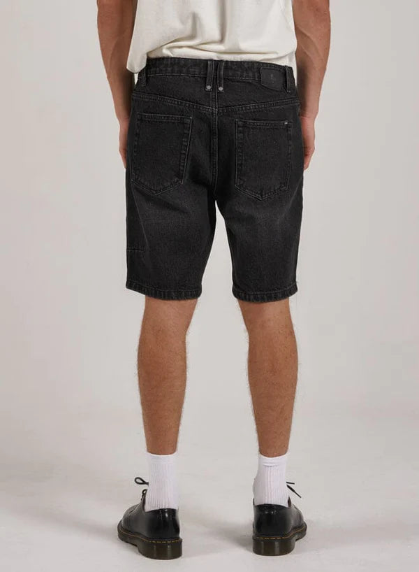 Thrills Chopped Hem Denim Short - Smoke Black