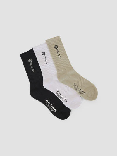 Thrills Be Adorned 3 Pack Sock-White/Black/Overcast