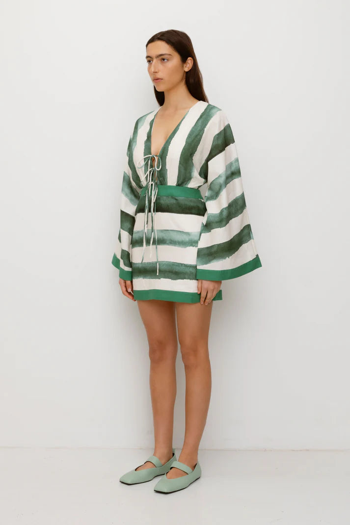 The Wolf Gang Havana Mini Dress - Sage Stripe