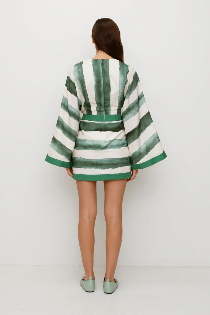 The Wolf Gang Havana Mini Dress - Sage Stripe