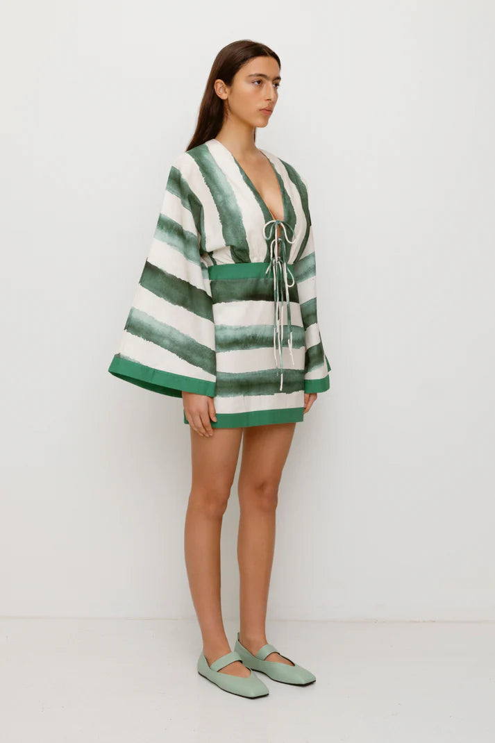 The Wolf Gang Havana Mini Dress - Sage Stripe