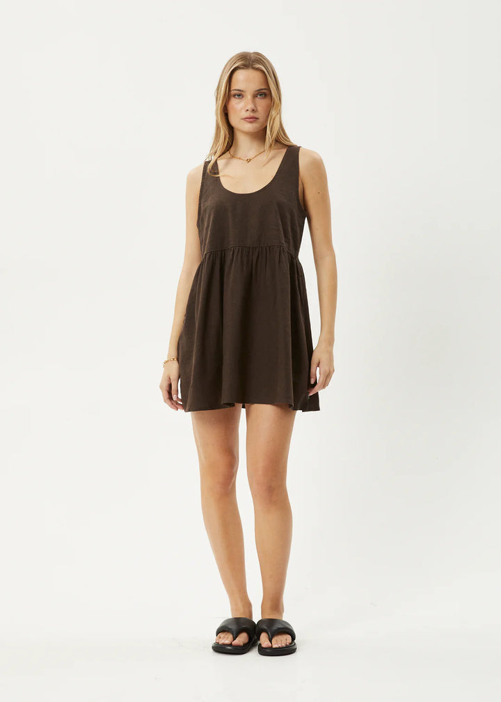 Afends Jesse Mini Dress-Coffee