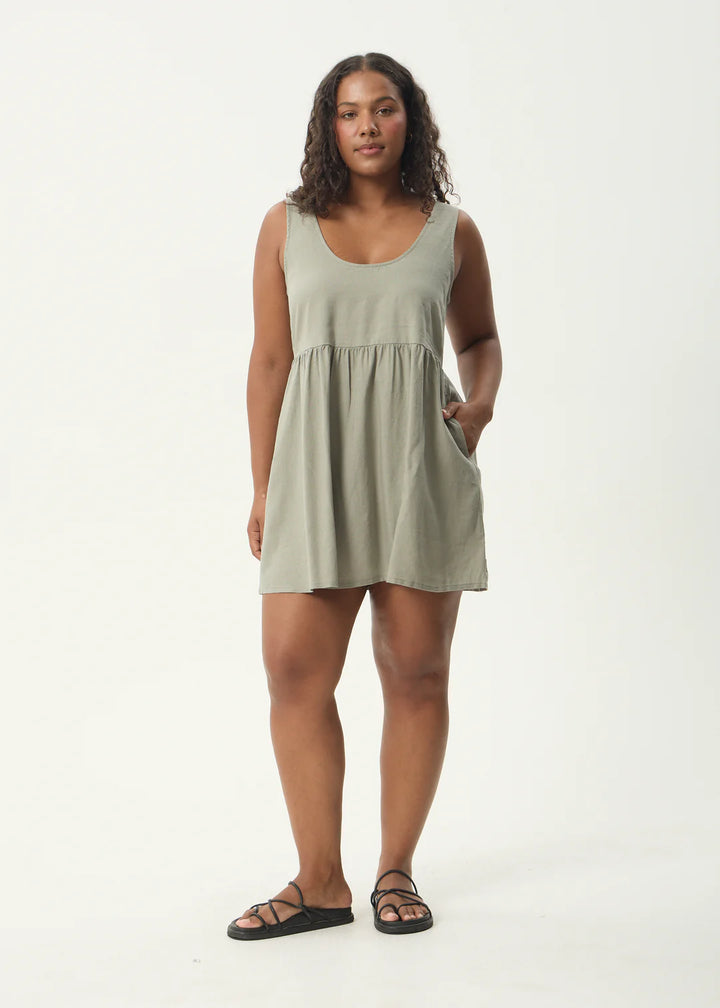 Afends Jesse Mini Dress-Olive
