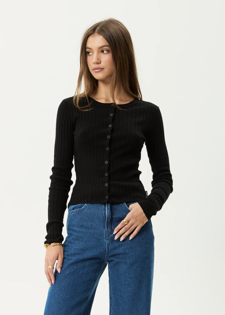 Afends Bronte Recycled Knit Cardigan - Black