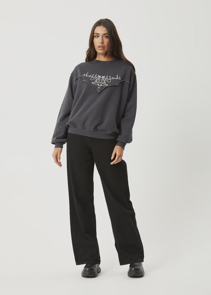 Afends Karlee Recycled Crew Neck - Charcoal